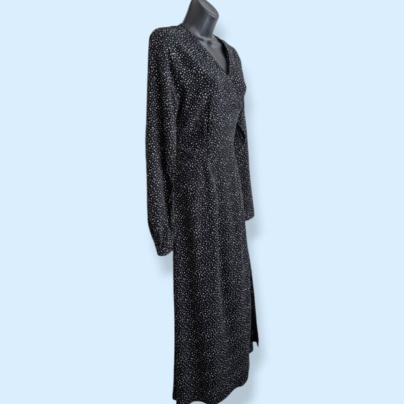 Ines De La Fressange Black Starry Wrap Dress - Picture 2 of 10